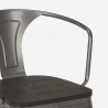 20 tuolia design metalli puu teollisuus tyyli baari keittiö steel wood arm 