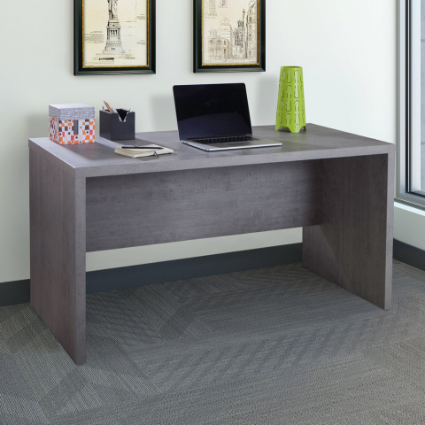 Pieni työpöytä, puinen, harmaa väri betoniefektillä, design Pratico