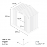 Laatikko harmaata galvanoitua metallilevyä, puutarhatyökaluja Chalet 213x127x195cm Ominaisuudet