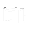 Valkoinen, moderni design-työpöytä, 3 laatikkoa 110x60cm Franklyn Alennusmyynnit