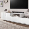 Kiiltävä valkoinen TV-teline seinäyksikkö moderni olohuone 200x43cm Hatt Luettelo