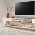 TV-teline 260x43cm seinäkiinnitteinen olohuone moderni valkoinen Lisää Puuta Malli