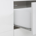 Sivupöytä 220x40cm valkoinen olohuoneen kaappi keittiö 4 ovea 3 laatikkoa Mavis Luettelo
