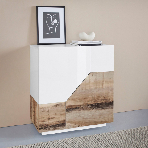 Sivupöytä sivupöytä 80x43cm 2 lokeroa olohuone keittiö moderni huone Adara Wood Tarjous