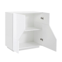 Sivupöytä 80x43cm valkoinen sivupöytä 2 lokeroa olohuone makuuhuone keittiö Adara Alennukset