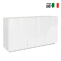 Sivupöytä 160x43cm 4 lokeroa keittiökaappi olohuoneen suunnittelu valkoinen Hänen Myynti