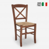 Klassinen olkiistuin ruokasalin tuoli Venezia Croce Paglia Myynti