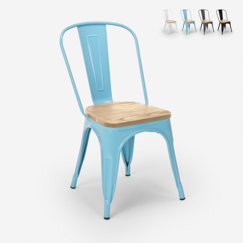 teollinen tyyli tuolit design keittiö baari teräs wood top light Varasto