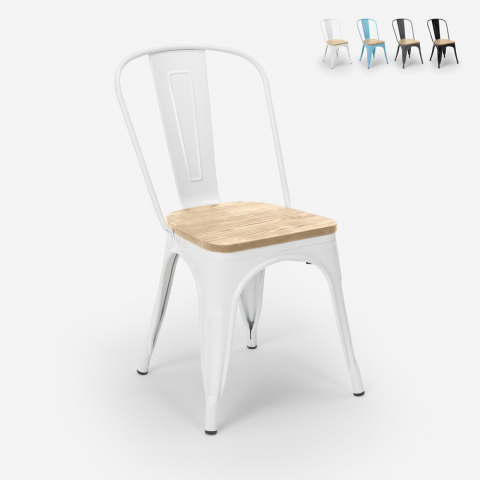 teollinen tyyli tuolit design keittiö baari teräs wood top light Tarjous