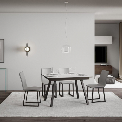 Jatkettava keittiön ruokapöytä 90x120-180cm design valkoinen Mirhi Tarjous