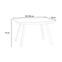Jatkettava keittiön ruokapöytä 90x120-180cm design valkoinen Mirhi Alennukset