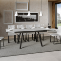 Laajennettava keittiön ruokapöytä 90x160-220cm valkoinen design Mirhi Pitkä Alennusmyynnit