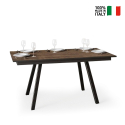 Laajennettu puinen ruokapöytä keittiö 90x160-220cm Mirhi Long Noix Myynti