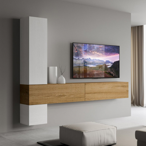 Ripustettava olohuoneen seinäkaappi 4 modernia TV-kaappia A113
