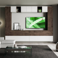 Moderni olohuoneen TV-seinäyksikkö puu valkoinen A105 Tarjous