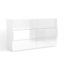 6-laatikkoinen makuuhuoneen lipasto valkoinen moderni Onda Sideboard Tarjous