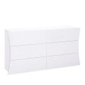 6-laatikkoinen makuuhuoneen lipasto kiiltävä valkoinen Arco Sideboard Tarjous