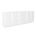 Design olohuoneen lipasto 4 ovea 3 laatikkoa 220cm valkoinen kiiltävä Ping Wide Tarjous