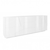 Design olohuoneen lipasto 4 ovea 3 laatikkoa 220cm valkoinen kiiltävä Ping Wide Tarjous
