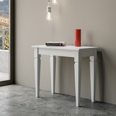 Jatkettava konsolipöytä 90x48-308cm valkoinen ruokapöytä Impero Tarjous