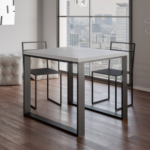 Jatkettava ruokapöytä 90x90-180cm valkoinen Tecno Libra