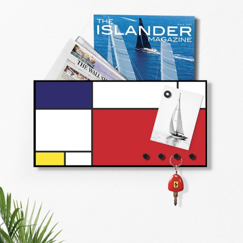 Mondrian moderni magneettinen liitutaulu seinän avainrengas Tarjous