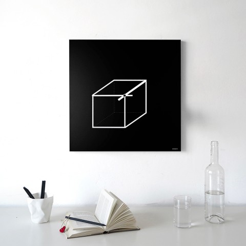 Neliönmuotoinen seinäkello 50x50cm minimalistinen geometrinen muotoilu Cube