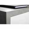 Työpöytä sivutasolla ja laatikostolla, valkoinen, betoniefekti 140x150cm Schema Luettelo
