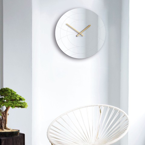 Seinäpeili kello moderni muotoilu pyöreä kulta Elegance Tarjous