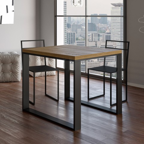 Jatkettava puinen keittiönpöytä 90x90-180cm Tecno Libra Oak