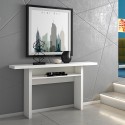 Jatkettava konsolipöytä puinen työpöytä valkoinen 120x35-70cm Oplà Luettelo