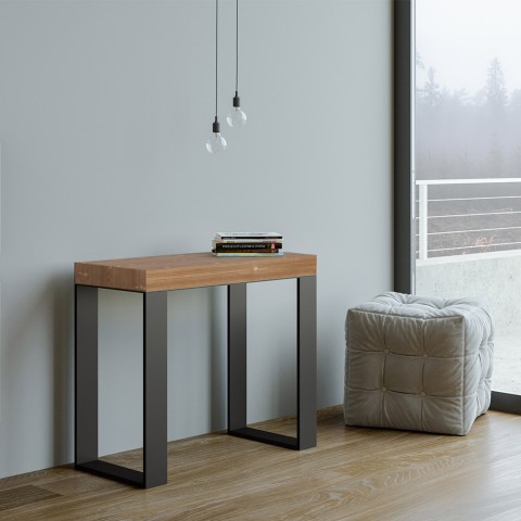 Sisäänkäynnin konsolipöytä, jatkettava 90x40-300 cm puuta ja metallia, Tecno Fir Tarjous