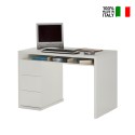 Valkoinen, moderni design-työpöytä, 3 laatikkoa 110x60cm Franklyn Myynti