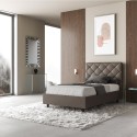 Pehmustettu ranskalainen sänky 120x190 neliö ja puoli säilytyslaatikolla Priya P Ominaisuudet
